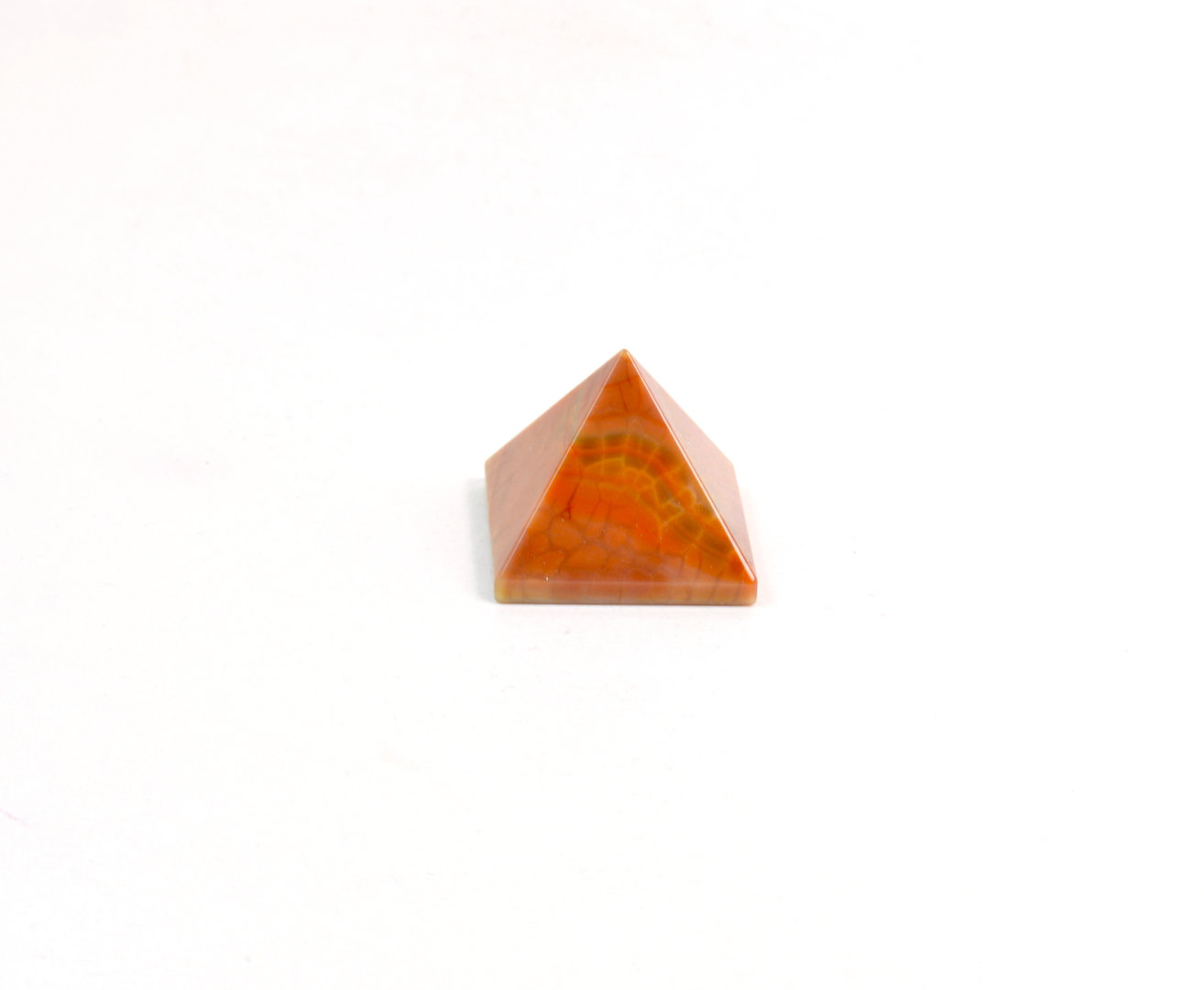Piramide in Agata di Fuoco (base: 3x3 cm circa).Soprammobile,Idea Regalo