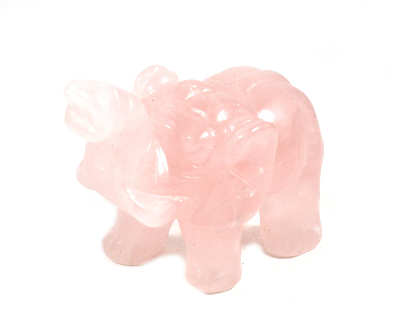 Elefante in Quarzo Rosa. Soprammobile, Idea Regalo