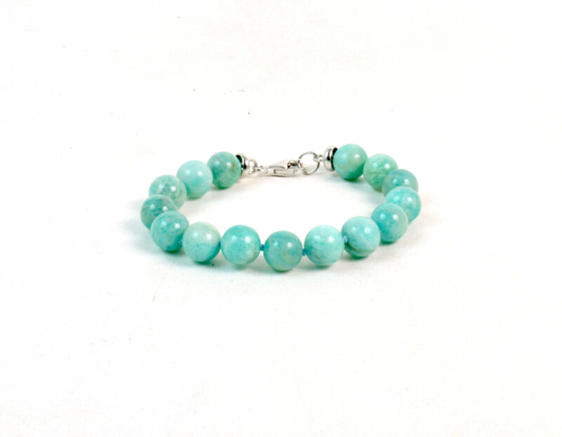Bracciale in Amazzonite e chiusura in Argento 925