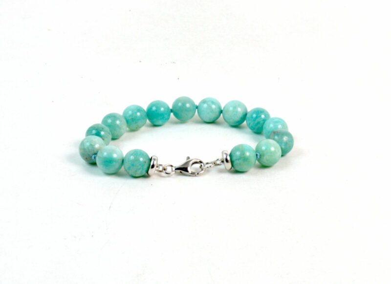 Bracciale in Amazzonite e chiusura in Argento 925 - immagine 2