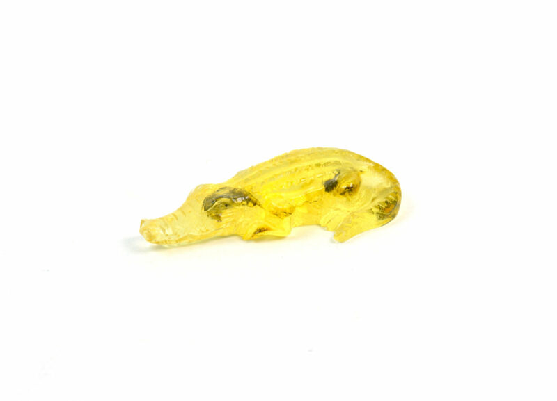 Coccodrillo in Ambra Baltica.Soprammobile,Idea Regalo