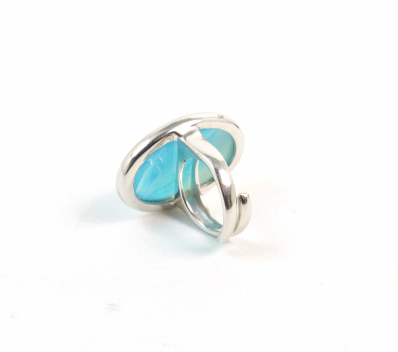 Anello in Agata Blu ovale e Argento 925 - immagine 2
