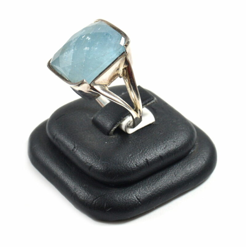 Anello in Argento 925 con Acquamarina Rettangolare - immagine 2