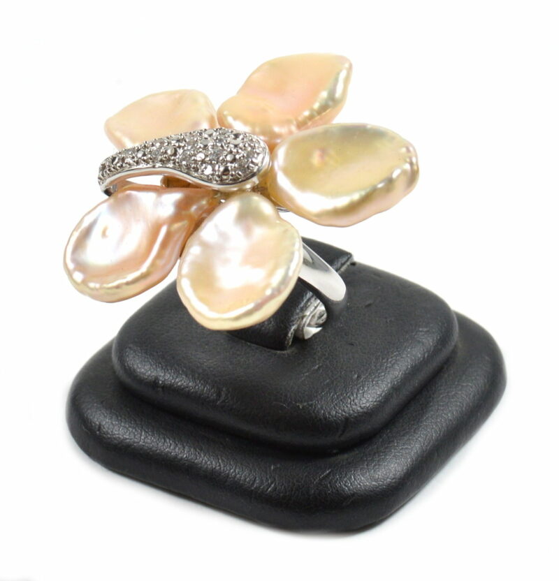 Anello in Argento 925 a Fiore con Scaramazze e Cubic Zirconia - immagine 4