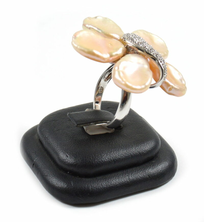 Anello in Argento 925 a Fiore con Scaramazze e Cubic Zirconia - immagine 2