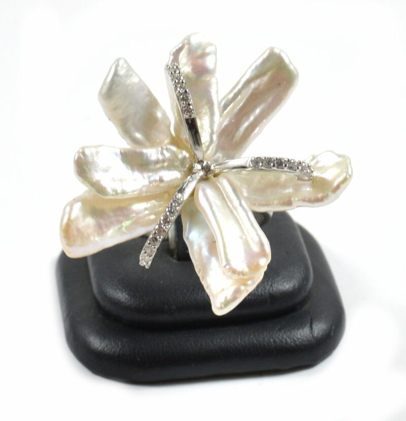 Anello in Argento 925 a Fiore con Scaramazze e Cubic Zirconia