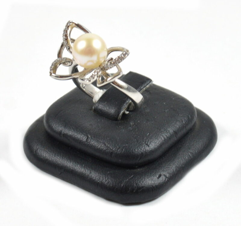 Anello in Argento 925 a Farfalla con Perla e Cubic Zirconia - immagine 4