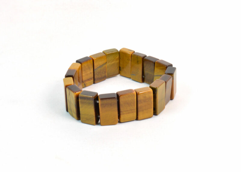 Bracciale Elasticizzato doppio elastico in Occhio di Tigre