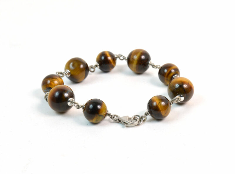 Bracciale in Occhio di Tigre e Argento 925 - immagine 2
