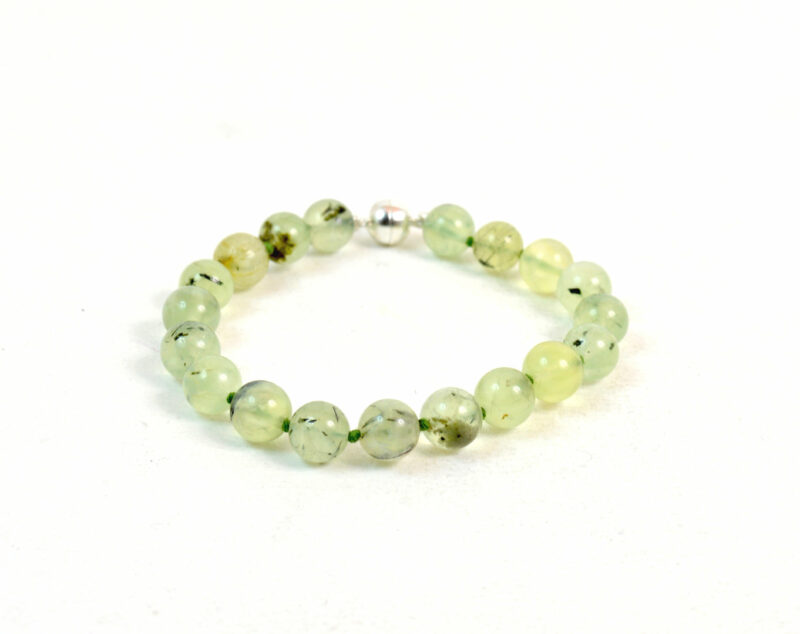 Bracciale in Prehnite e chiusura Argento 925