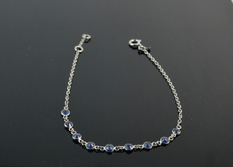 Bracciale a maglia morbida in Zaffiri e Argento 925