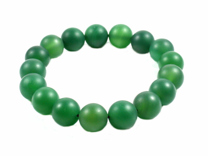 Bracciale Elasticizzato in Agata Verde Opaca