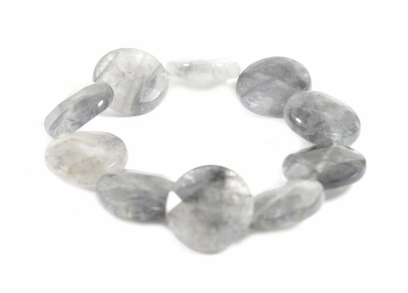 Bracciale Elasticizzato in Quarzo Tormalinato Tondo
