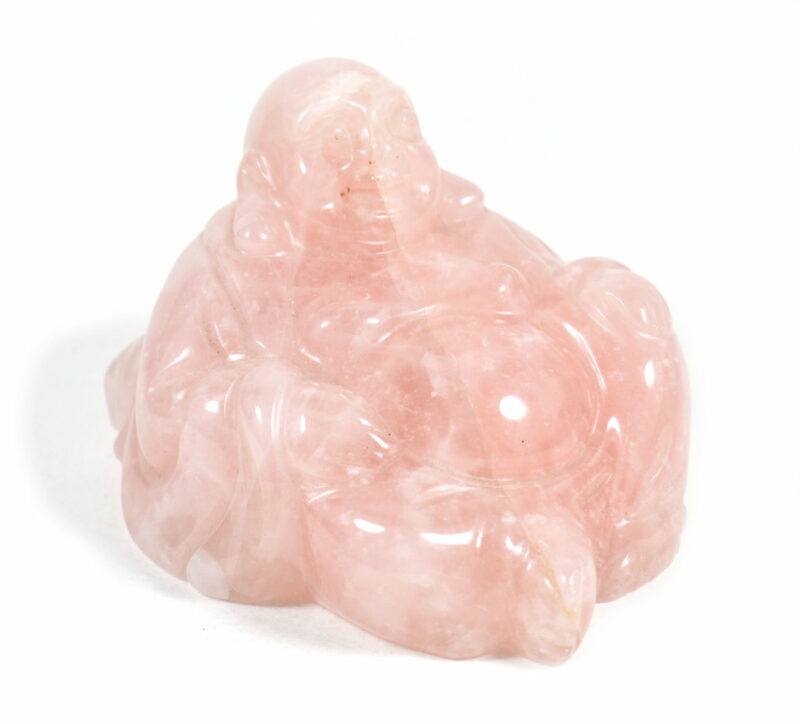 Buddha in Quarzo Rosa. Soprammobile, Idea Regalo