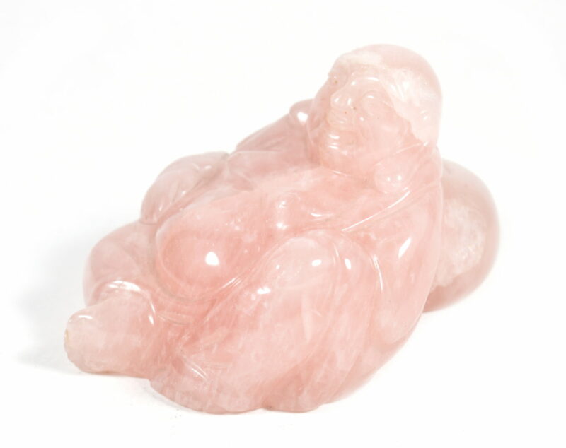 Buddha in Quarzo Rosa. Soprammobile, Idea Regalo - immagine 2