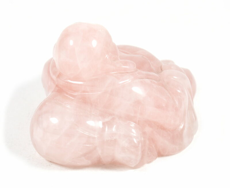 Buddha in Quarzo Rosa. Soprammobile, Idea Regalo - immagine 3