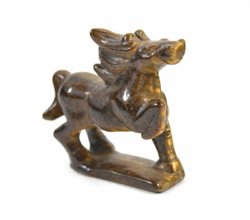 Cavallo in Occhio di Tigre. Soprammobile, Idea Regalo
