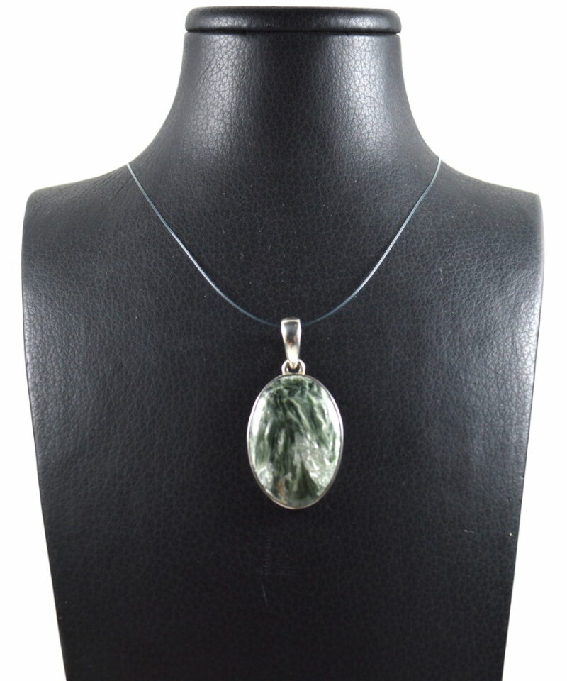 Ciondolo in Serafinite Naturale e Argento 925 - immagine 3