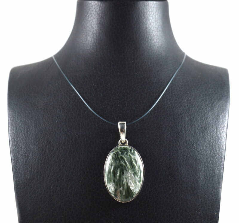 Ciondolo in Serafinite Naturale e Argento 925