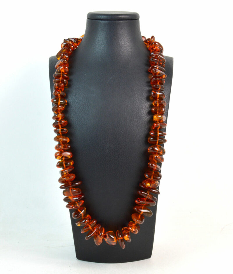 Collana Lunga in Ambra Baltica con chiusura in Argento 925