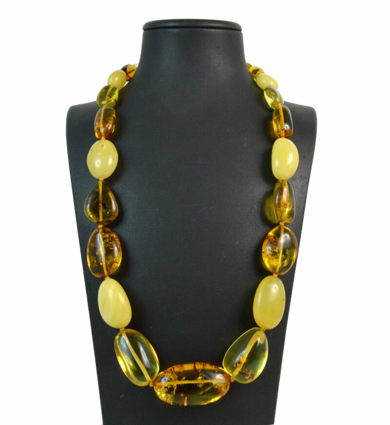 Collana a scalare in Ambra Baltica e chiusura in Argento 925