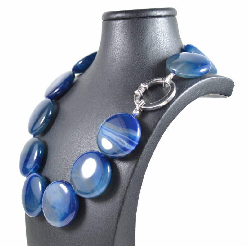 Collana in Agata Blu e Chiusura in Argento 925 - immagine 3