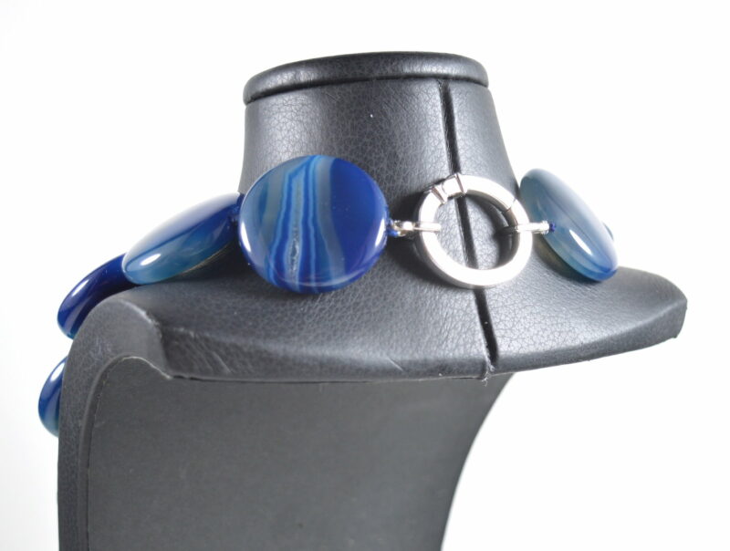 Collana in Agata Blu e Chiusura in Argento 925 - immagine 4