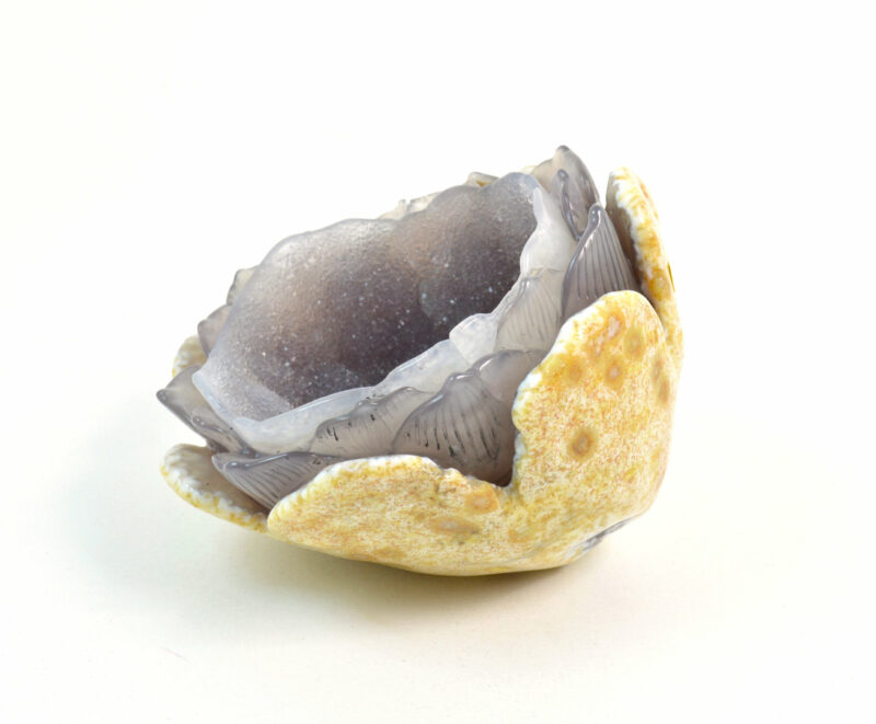 Geode in Agata a forma di Fiore. Soprammobile, Idea Regalo - immagine 2