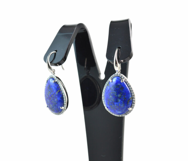 Orecchini con Lapislazzuli e Cubic Zirconia in Argento 925 - immagine 2