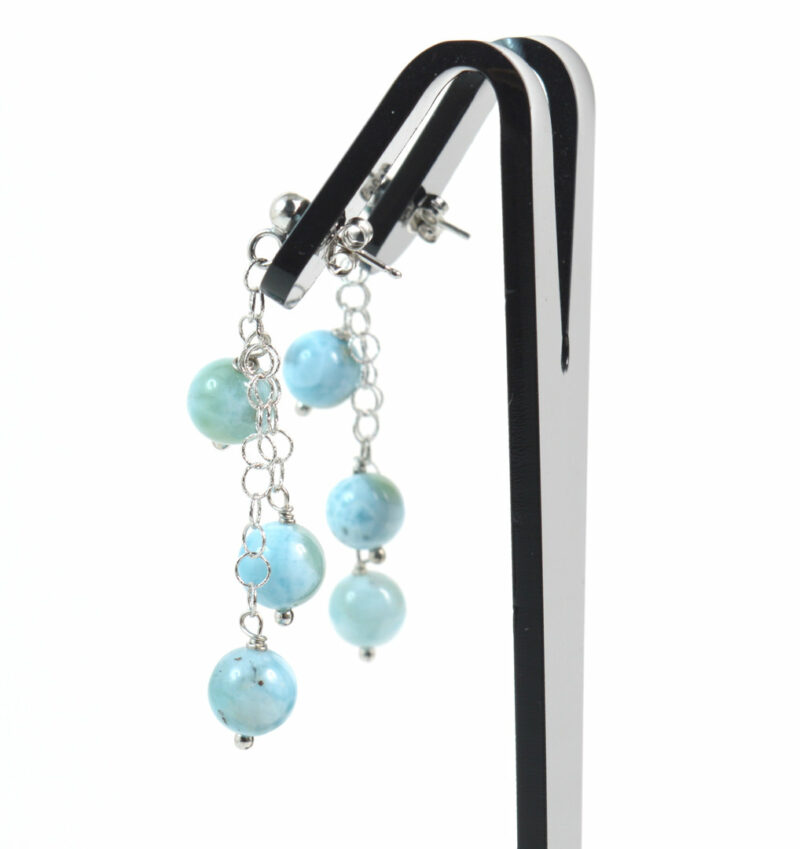 Orecchini Pendenti in Larimar e Argento 925 - immagine 2