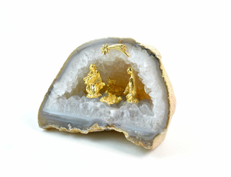 Presepe in Geode di Agata. Soprammobile, Idea Regalo - immagine 4