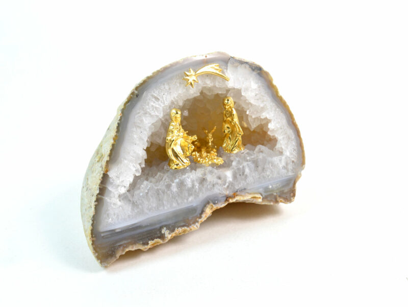 Presepe in Geode di Agata. Soprammobile, Idea Regalo - immagine 2
