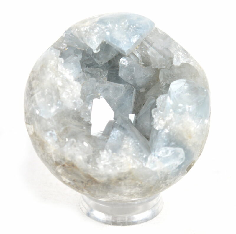 Sfera in Celestina con Geode.Soprammobile,Idea Regalo