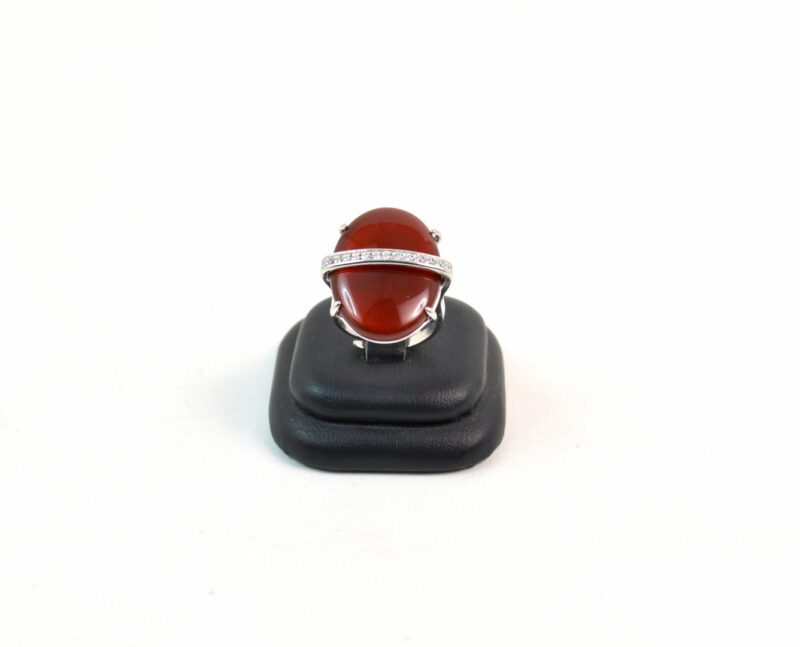 Anello in Argento 925 con Corniola e Zirconi