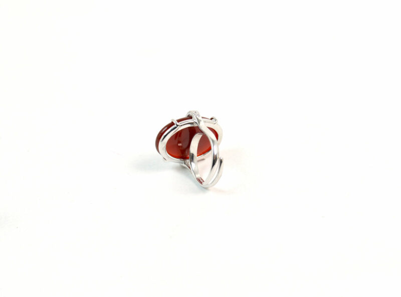 Anello in Argento 925 con Corniola e Zirconi - immagine 2