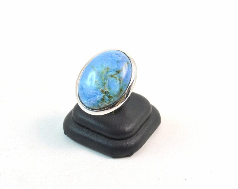 Anello in Turchese liscio ovale e Argento 925