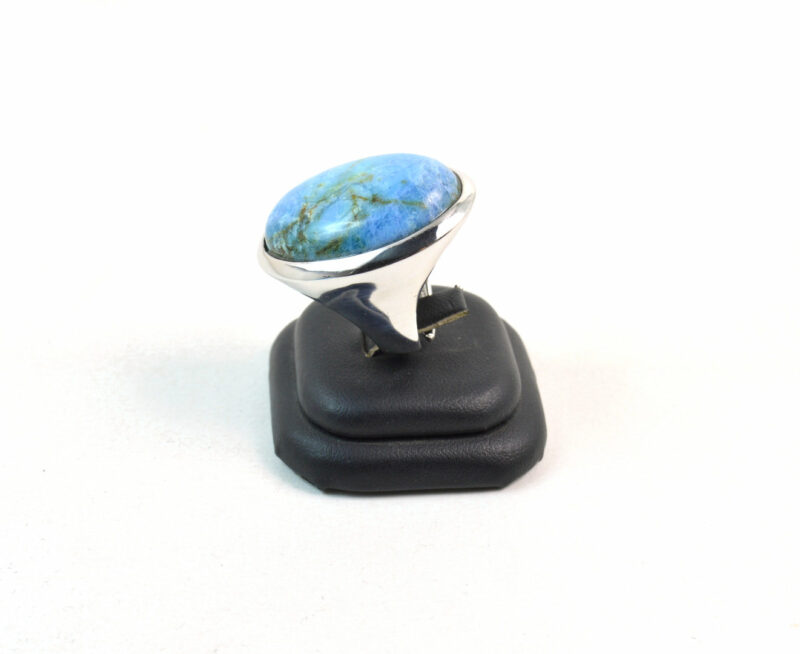 Anello in Turchese liscio ovale e Argento 925 - immagine 6