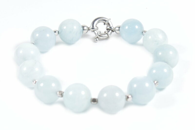 Bracciale in Acquamarina con Intercalari e chiusura in Argento 925