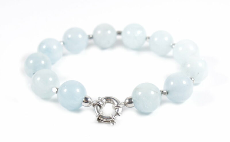 Bracciale in Acquamarina con Intercalari e chiusura in Argento 925 - immagine 2