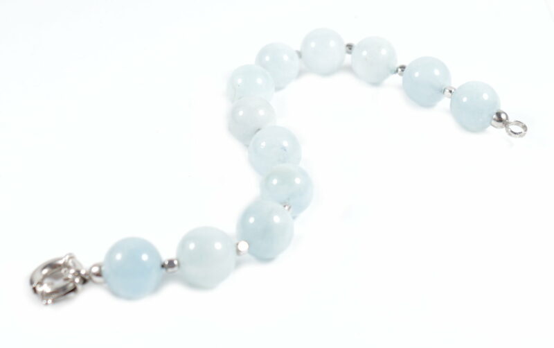 Bracciale in Acquamarina con Intercalari e chiusura in Argento 925 - immagine 3