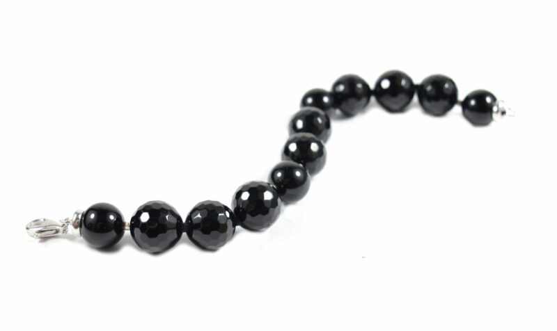 Bracciale in Onice con Intercalari e Chiusura in Argento 925 - immagine 3