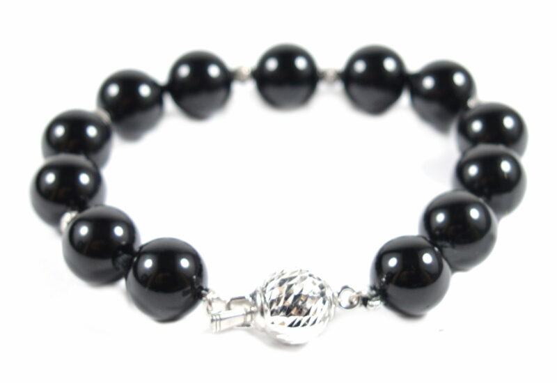 Bracciale in Onice con Intercalari e chiusura in Argento 925 - immagine 2