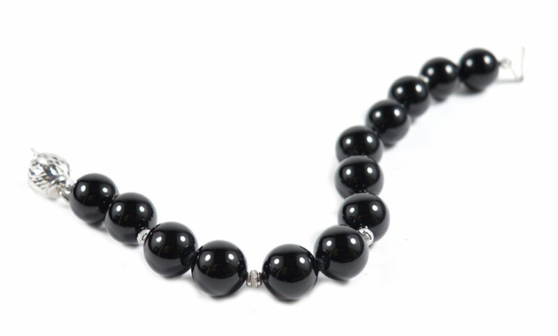 Bracciale in Onice con Intercalari e chiusura in Argento 925 - immagine 3