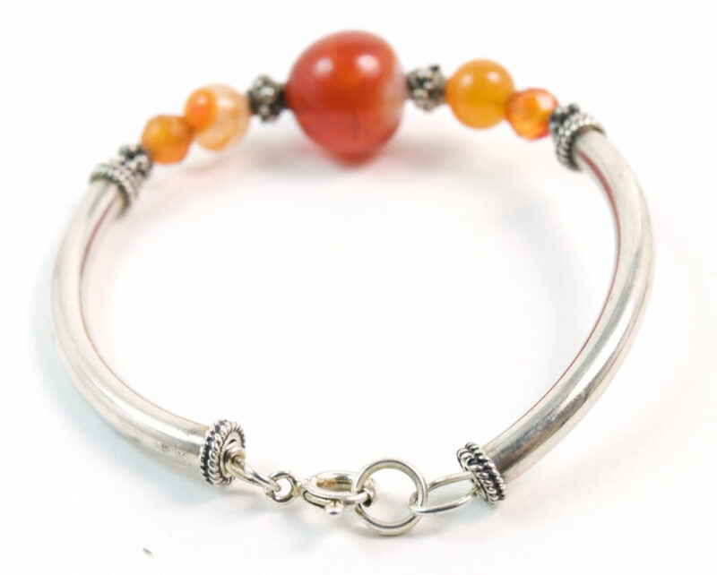 Bracciale Semirigido in Argento 925 e Corniola - immagine 2