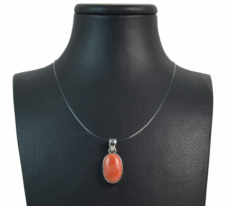 Ciondolo in Corallo Rosso del Mediterraneo e Argento 925