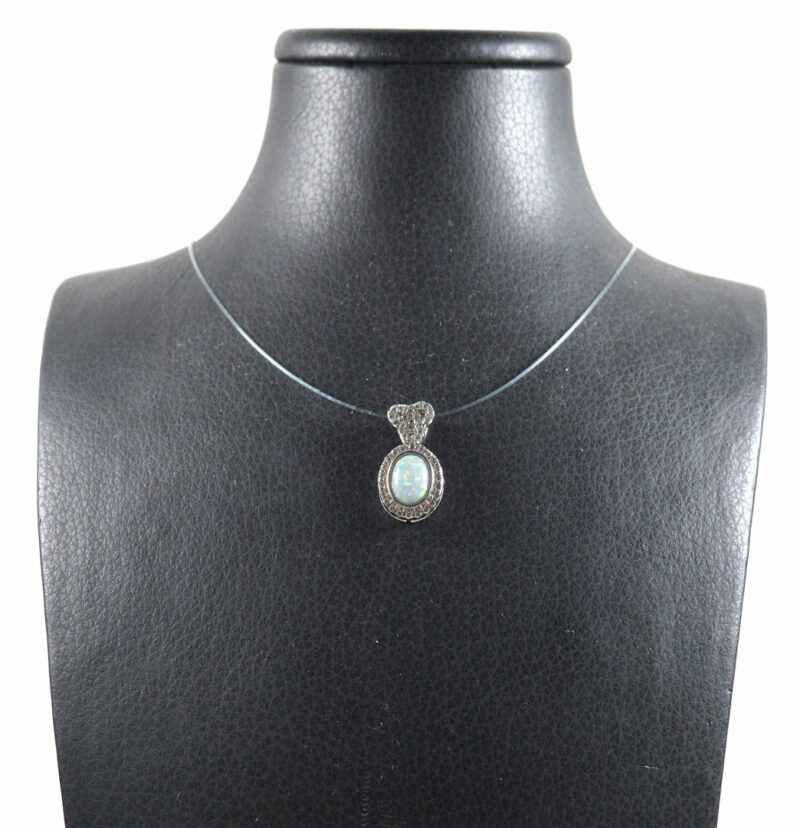 Ciondolo in Opale Nobile, Cubic Zirconia e Argento 925 - immagine 2