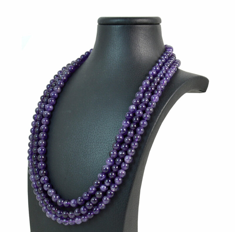 Collana a tre fili in Ametista e chiusura in Argento 925 - immagine 4