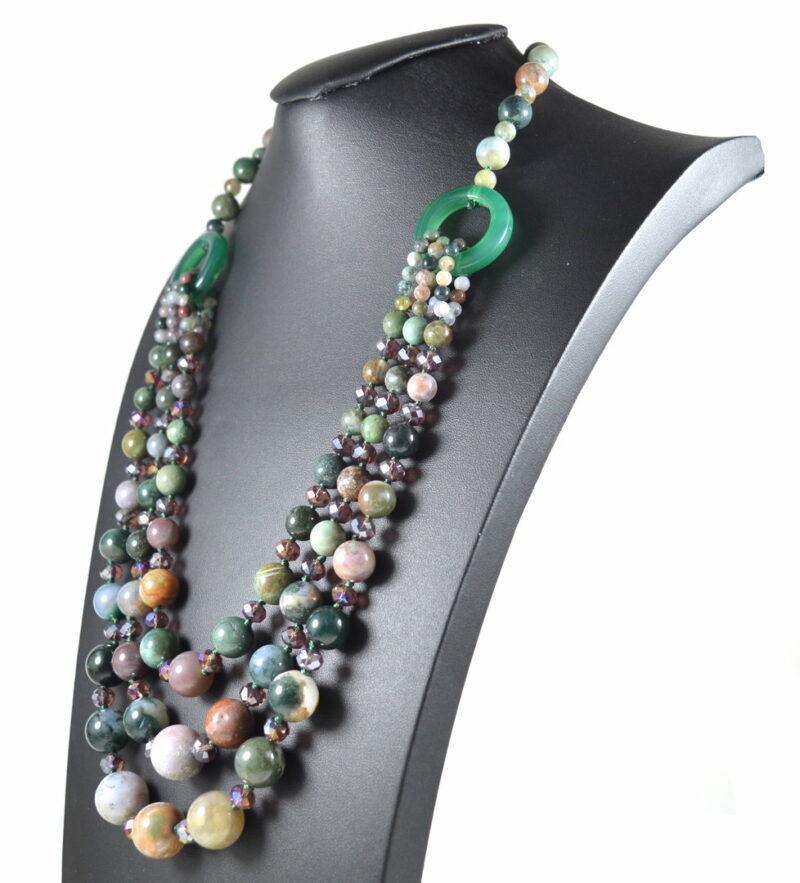 Collana 3 Fili a Scalare in Agata Muschiata - immagine 2