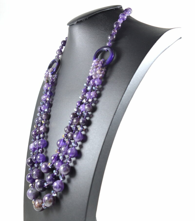 Collana 3 Fili a Scalare in Ametista - immagine 2