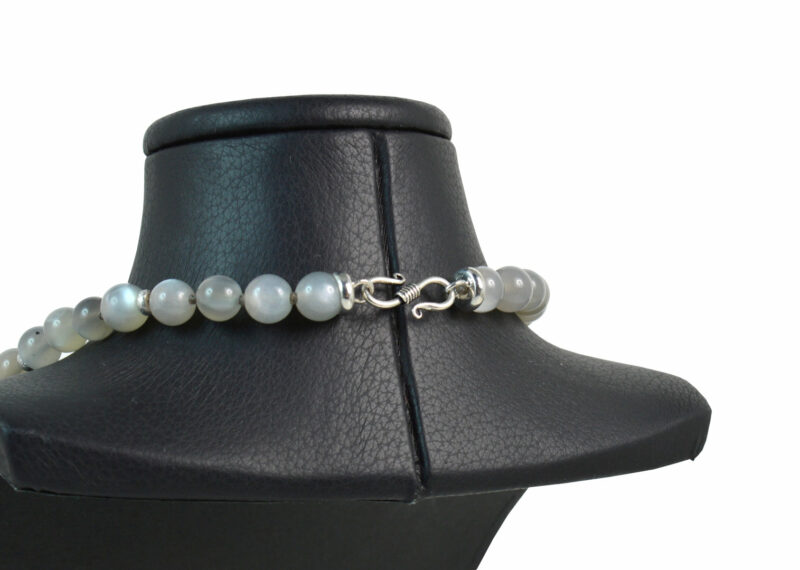 Collana in Pietra di Luna, Intercalari e chiusura in Argento 925 - immagine 2